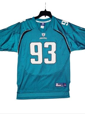 Reebok Teal Jacksonville Jaguars #93 Football Jersey with White Accents
